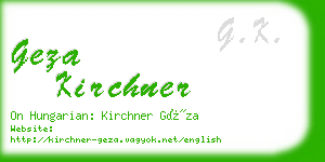geza kirchner business card